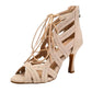 Breathable Latin Dance High Heels Black
