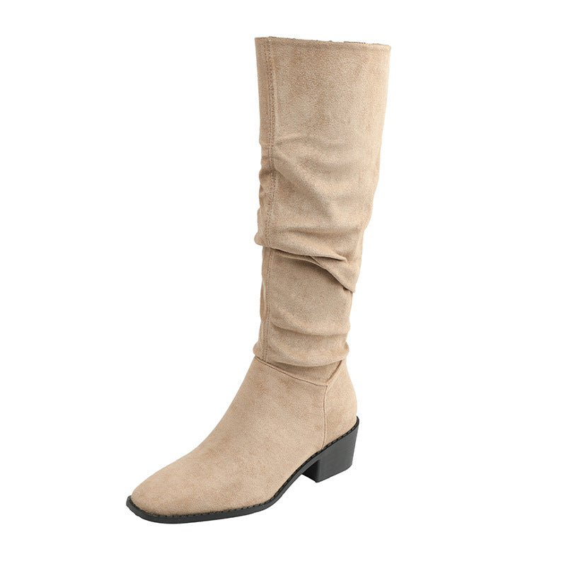 French Western Denim Boots - Stylish Mid-calf Footwear for a Trendy Look.
