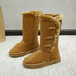 Cotton Shoes Thickened Mid-top Snow Boots Middle Tube Leather Boots - EnigmaParis