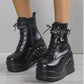 Plus Size Thick-soled Belt Buckle Martin Boots For Women - EnigmaParis