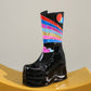 Women's Fashion Platform Knee-high Punk Side Zipper Boots - EnigmaParis