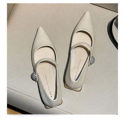 French Pointed Toe Chunky Heel High Heels - Classic Style for Women - EnigmaParis