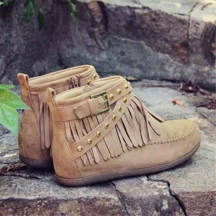 Women's Flat Buckle Martin Boots Retro - EnigmaParis