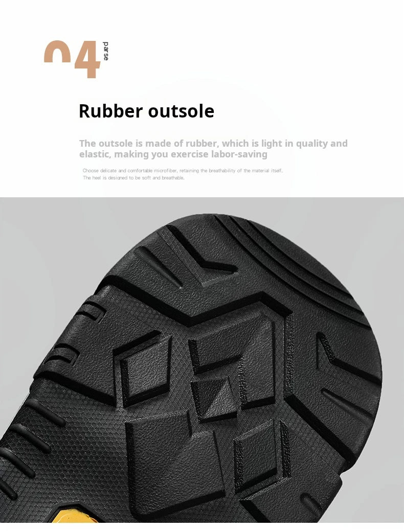 Sandals for Men's Summer New Cowhide Casual Beach Shoes, Genuine Leather for Men's Anti Slip Middle-aged Sandals and Slippers