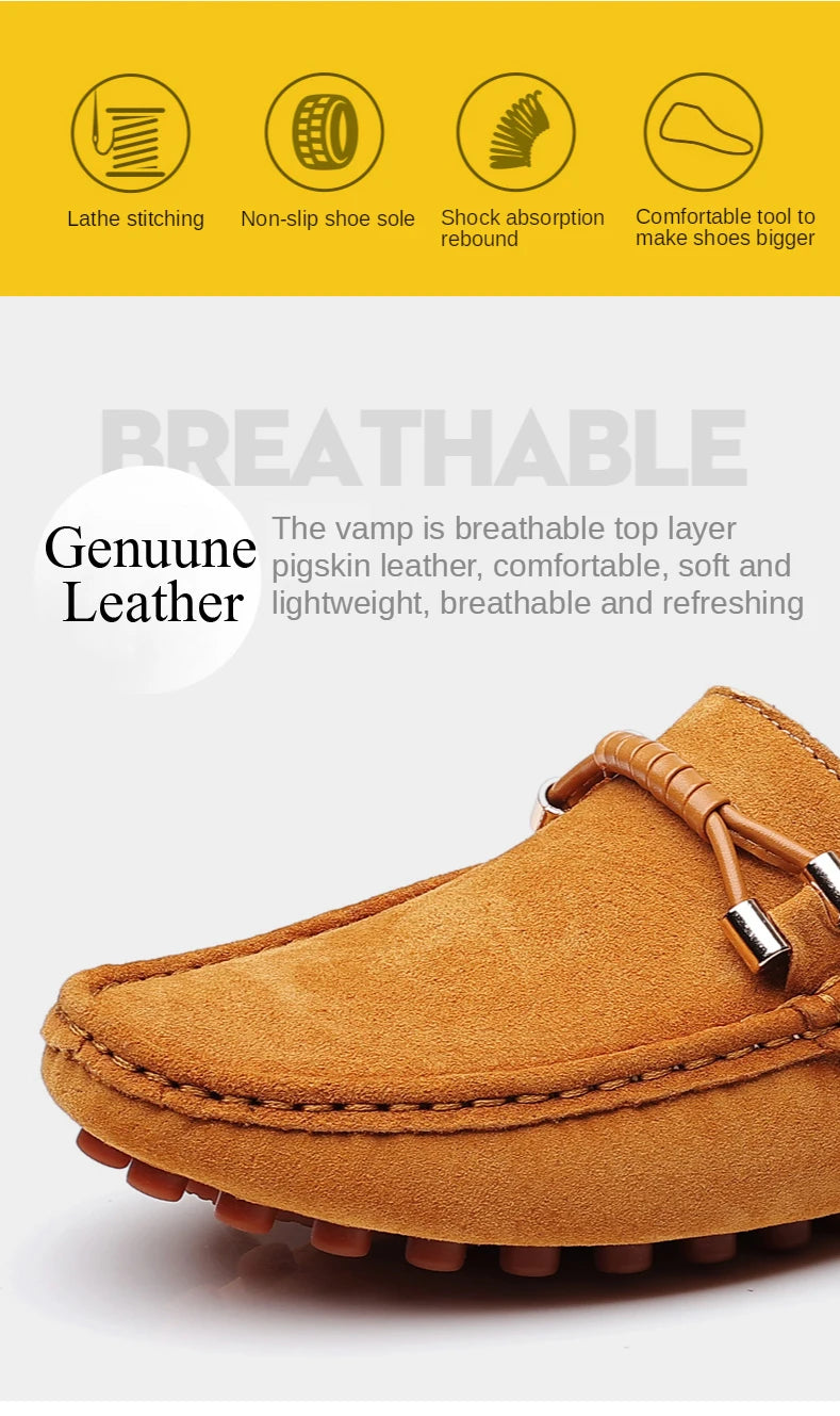 Men Suede Leather Loafers Shoes | Slip on Non-slip Driving Loafers for Men