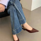 Summer Pointed Toe Women Sandals Fashion Singbacks Mules Shoes Ladies Elegant Low Heel Stripper Party Sandalias