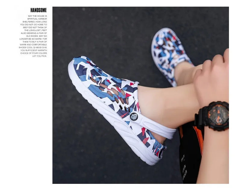 Summer Men Sandals | Light EVA Men's Casual Shoes | Hole Shoes Clogs | Outdoor Male Beach Flat Slippers