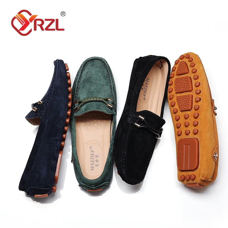 Men Suede Leather Loafers Shoes | Slip on Non-slip Driving Loafers for Men