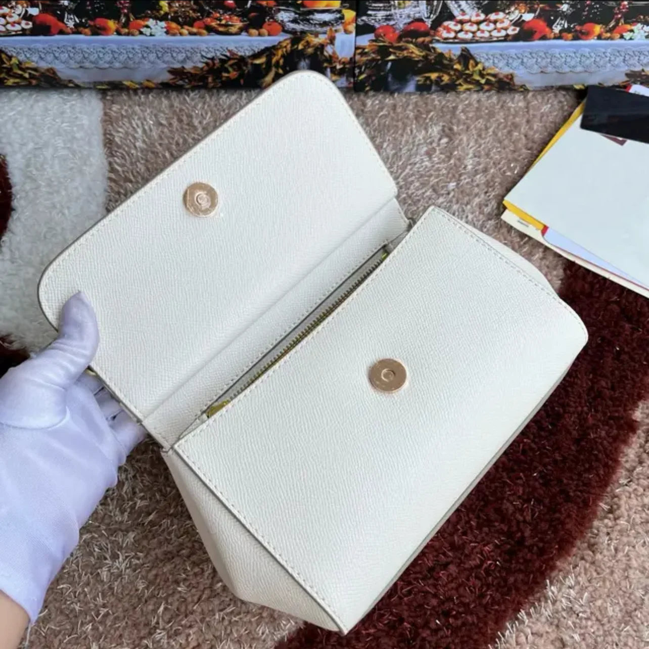 2025 New Hand Print Cowhide Bags For Women Luxury Designer Shoulder Bag Fashion Ladies Handbags