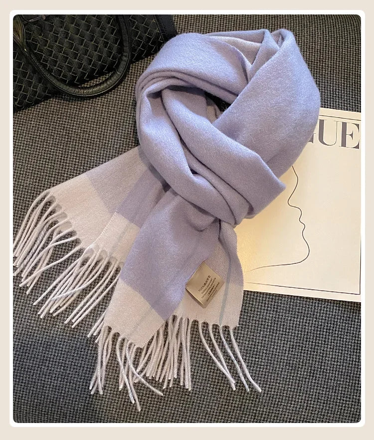 High-Quality 100% Wool Scarf | Women's Classic Soft Cashmere Muffler | EnigmaParis