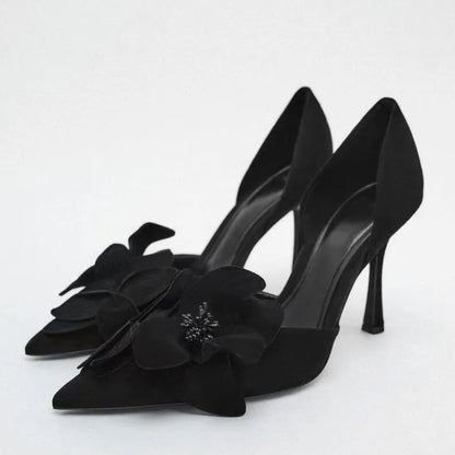 Ladies Solid Red Flowers Lace Up Unique Sexy Sandals Cross Tied Stiletto Heel Party 2023 New Arrival Summer Woman Shoes