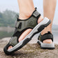 Sandals for Men's Summer New Cowhide Casual Beach Shoes, Genuine Leather for Men's Anti Slip Middle-aged Sandals and Slippers