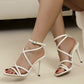 Women's Shoes 2025 New Buckle Strap Women's Sandals Fashion Narrow Band Office and Career Summer Plus Size Solid Heeled Sandals