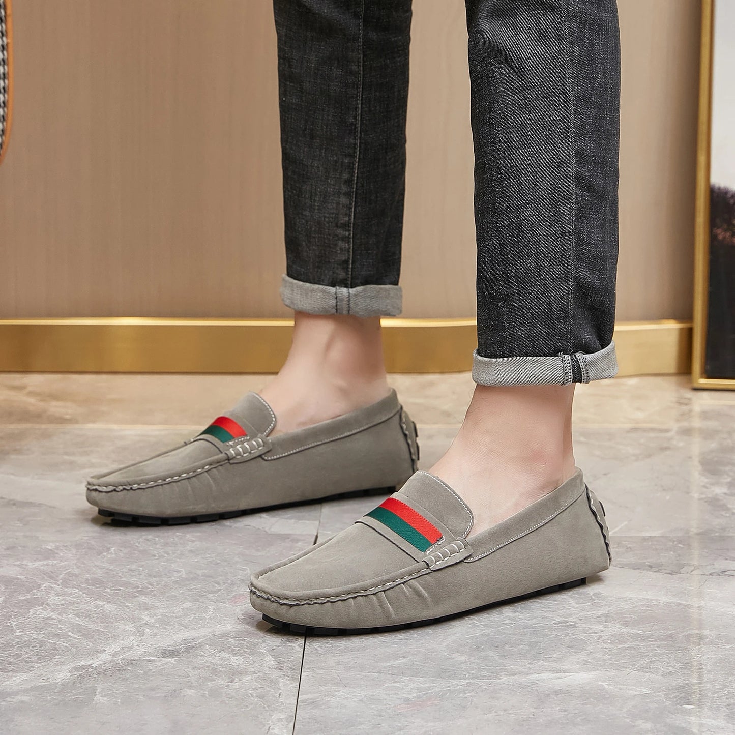 Men Suede Loafers | Comfortable Slip on Moccasins