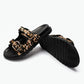 High Quality Leopard Metal Buckle Design Women Slippers Sexy Comfort Non Slip Slide Sandals Summer Size 43 Platform Flip Flops