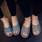 Genuine Leather Slippers Homes in indoor slipper summer open toe sandals men women elderly casual Slides shoes