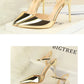 86-1 Style Simple Slim Ultra High Heel Shallow Painted Leather Sexy Nightclub Slimming One-word Strap Women Cool Shoes