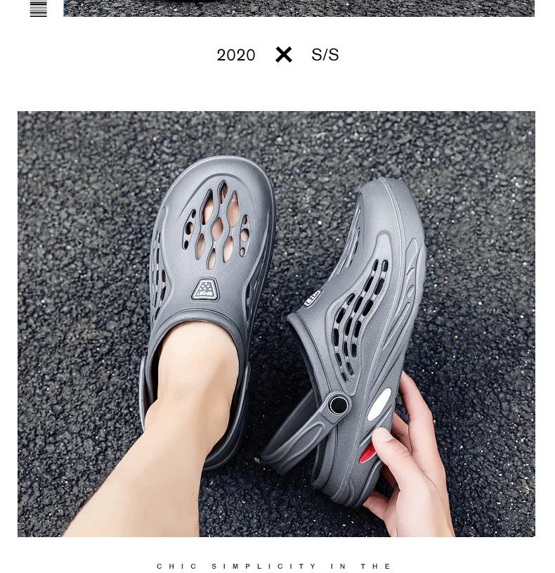 Summer Men Sandals | Light EVA Men's Casual Shoes | Hole Shoes Clogs | Outdoor Male Beach Flat Slippers