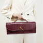 Burgundy bag cherry red envelope wine red envelope upscale new handbag European and American fashion crocodile flip hand organ b