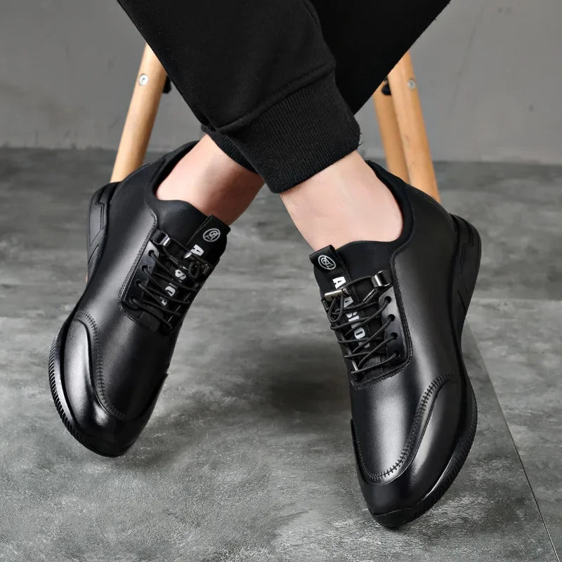 Invisible Height Increasing Leather Shoes