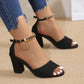 SIZE 45 New Summer Sexy Fish Mouth Shoes Hollow Roman Sandals Thick Beaded Open Toe High Heels Women Summer Sexy Women's Sandals