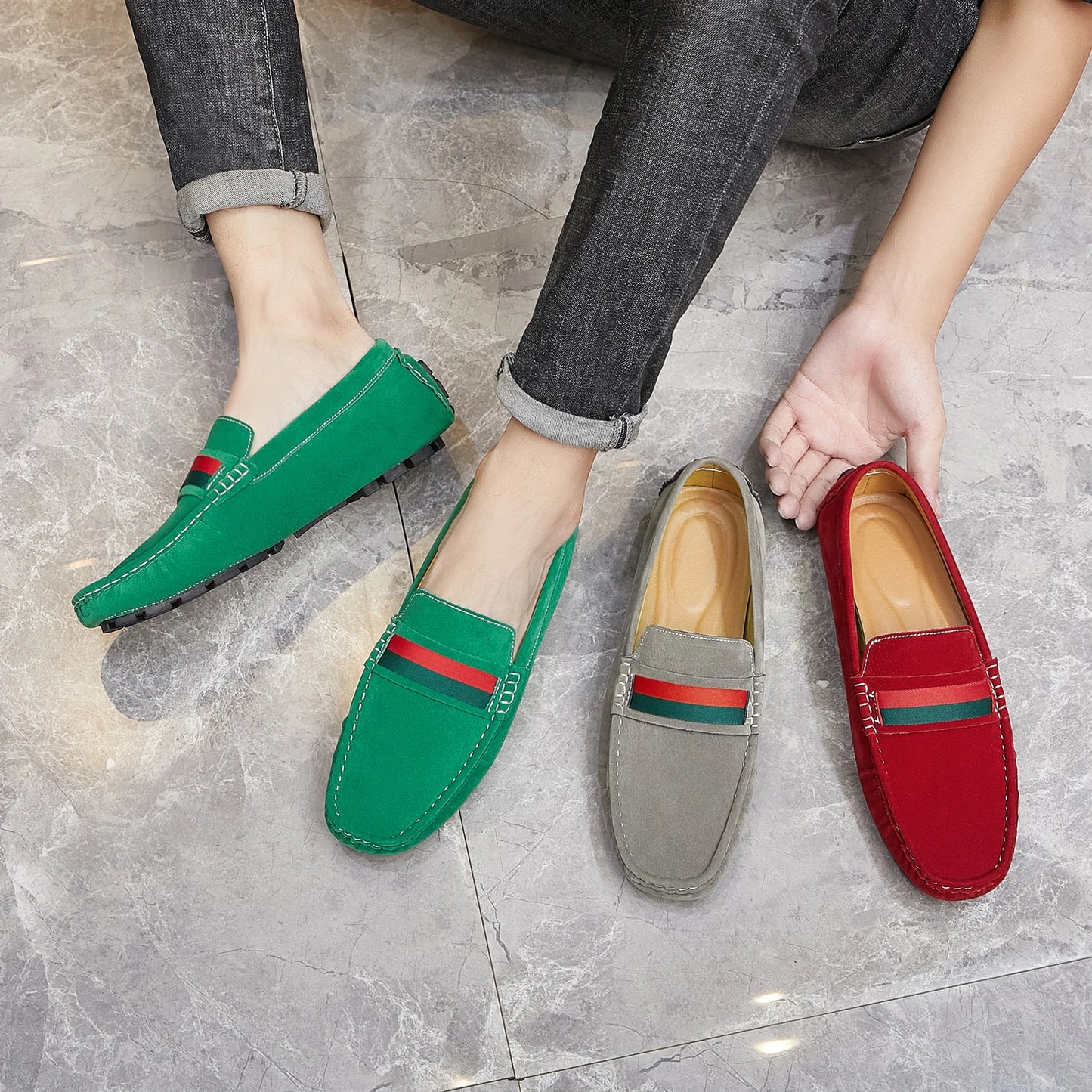 Men Suede Loafers | Comfortable Slip on Moccasins