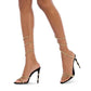 Eilyken Fashion Crystal Stiletto High Heels Woman Sandals Street Style Sexy Open Toe Wedding Party Prom Ankle Strap Shoes