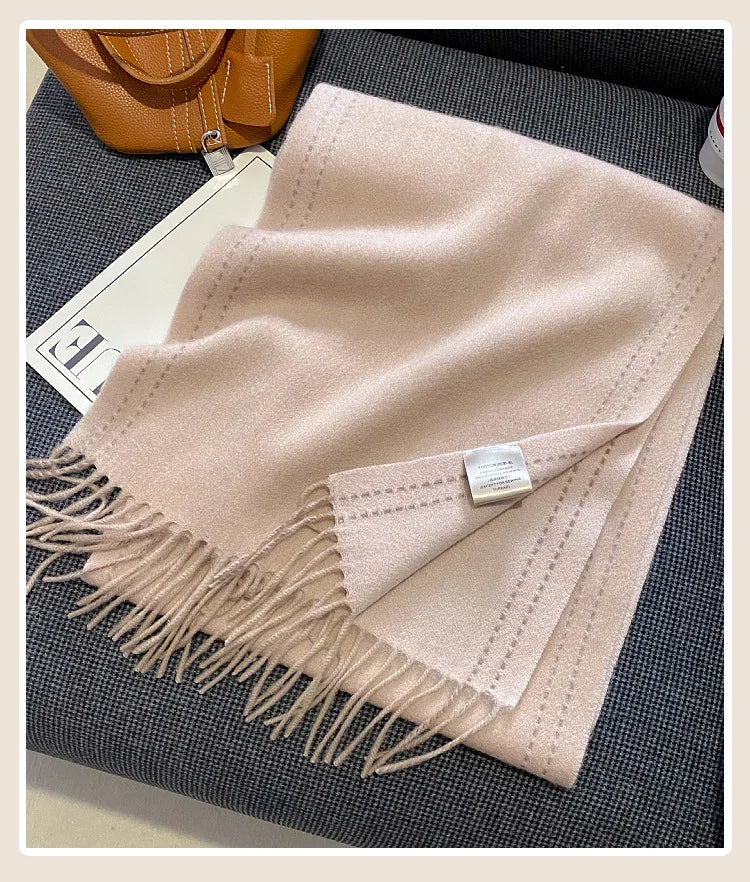 High-Quality 100% Wool Scarf | Women's Classic Soft Cashmere Muffler | EnigmaParis