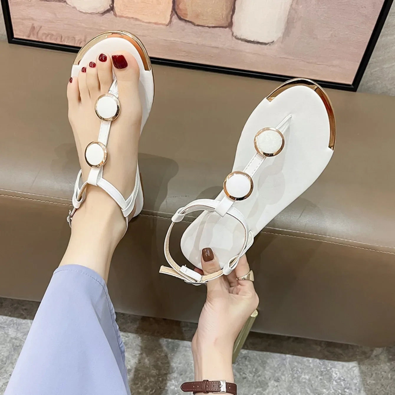 Women Sandals 2024 New Summer Casual Flat Sandals Flip Flops Luxury Designer Fashion Shoes Women Open Toe Daily Sandals Women