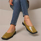 Leather Toe Cap Sandals for Women 2024 New Flat Bottomed Square Toe Single Shoes, Retro Exterior Wear, Anti Slip Beach Slippers