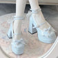 Bow Women Heeled Sandals Platform Mary Jane Shoes Woman Summer 2025 Trend Lolita Elegant Dress Chunky Pumps Zapatillas De Mujer