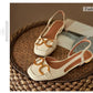 Retro Women Sandals Fashion Low-heeled Shoes Slingback Suede Office Ladies Shoes High Quality Elegant Slip on Woman Flat Sandals