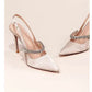 Women's Water Diamond 2025 New Slim Heeled Pointed High-heeled Shoes with A Headband and Sandals for Women's Singles