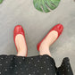 Women Flat Heel Outdoor Casual Mary Jane Red New  Flat Shoes Fashion Shallow Slip On Ladies Elegant Ballerinas Soft Shoes