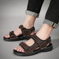 Outdoor Leather Men Sandals Summer Casual Shoes For Men Beach Sandals Soft Breathable Men Shoes Plus Size 38-48