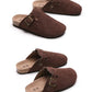 2023 New Concise Retro Outside Flat with Women's Slippers Mules Modern Sandals Buckle Shoes Strap Autumn Winter