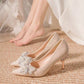 Pumps with Bow on Heeled Wedding Bride Shoe High Heels Shoes for Women Pointed Toe Woman PumpsLoafers Stilito Beau Today Lastest