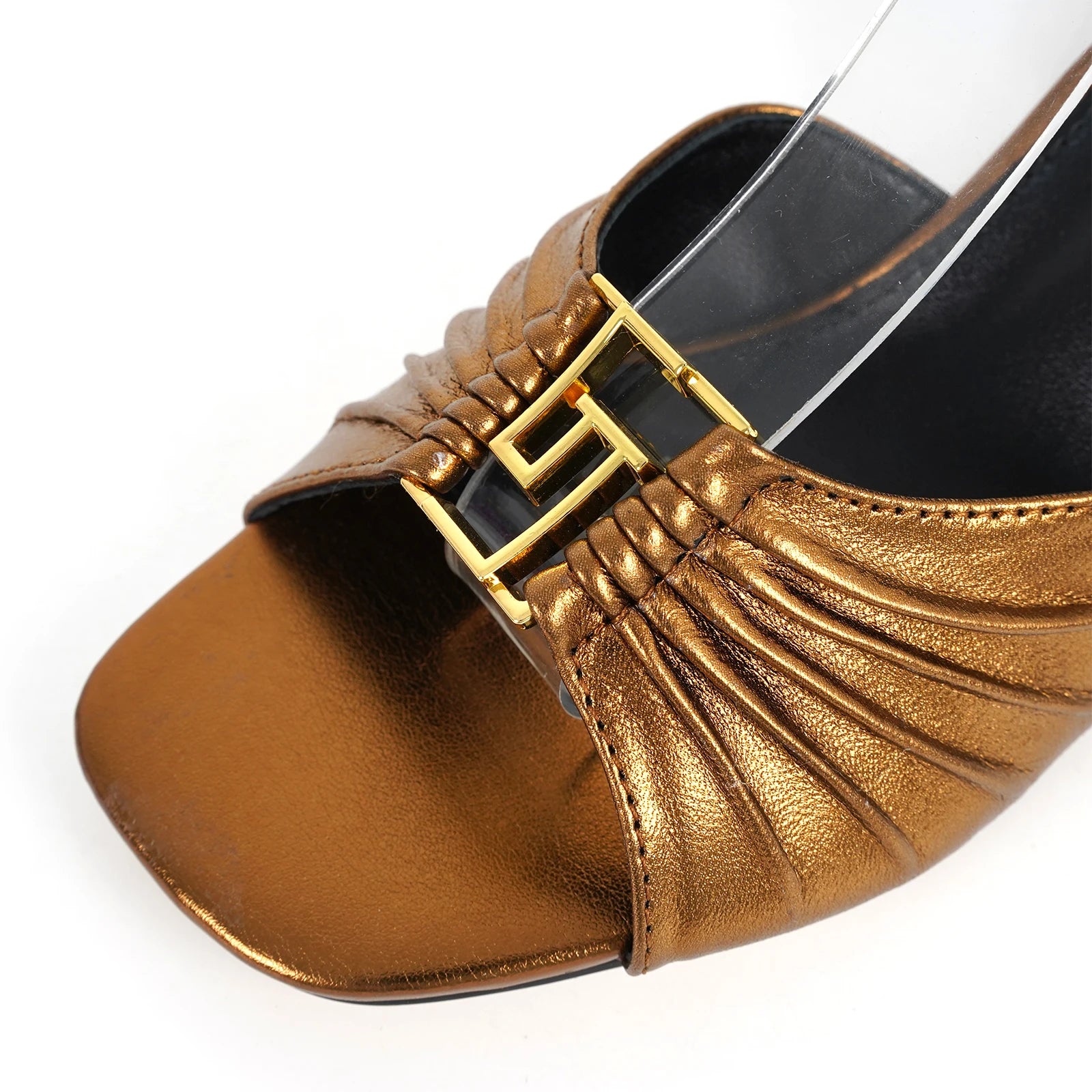 2025 Women's Summer Open toed Fashion Coarse Heel Sandals Italian Design GJ Luxury Brand Outdoor High Heel Non slip Sandals