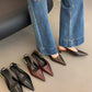 Summer Pointed Toe Women Sandals Fashion Singbacks Mules Shoes Ladies Elegant Low Heel Stripper Party Sandalias