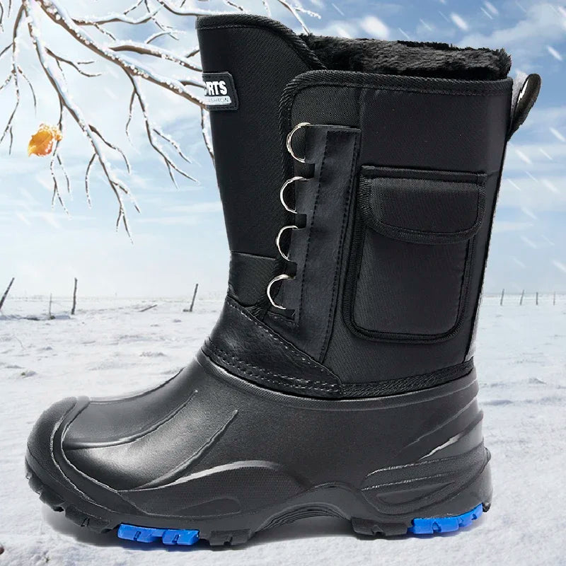 Winter Men's Outdoor Boots Warm Waterproof Snow Boots for Men Fishing Men's Non-slip Hiking Boots Male Sneakers Work