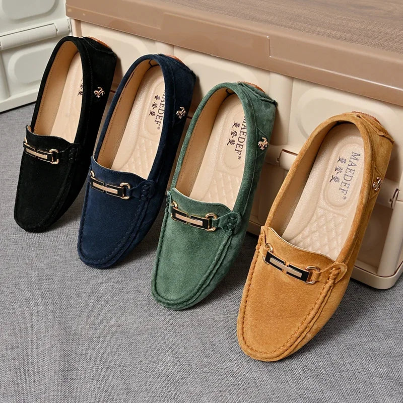 Suede Loafers Men Moccasins Shoes |  Men Suede Leather Loafers Shoes