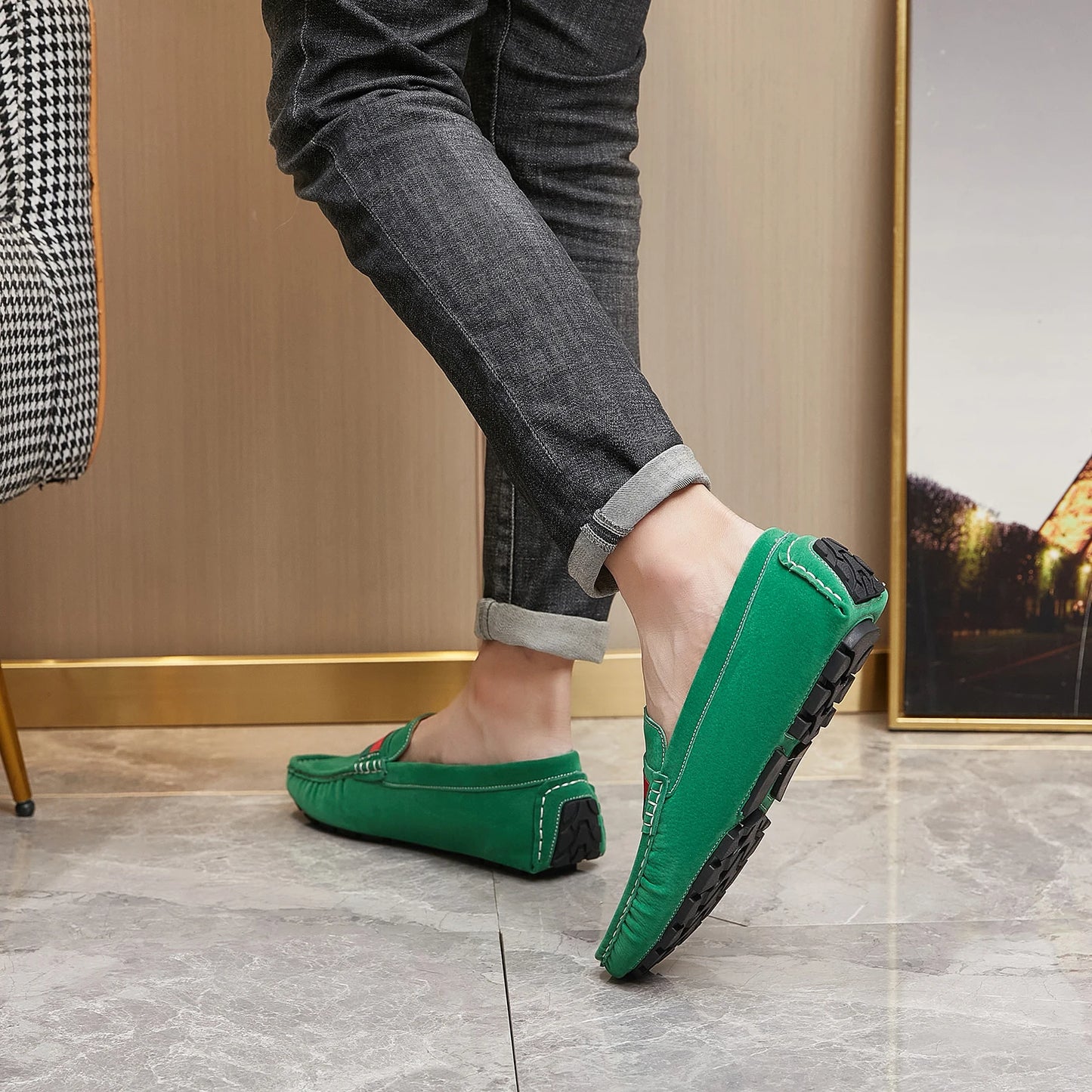 Men Suede Loafers | Comfortable Slip on Moccasins
