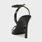 Black Patent Leather Ankle Strap Buckle Heeled Sandals Women Sexy Square Open Toe High Heels Summer Elegant Party Office Shoes