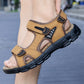 Summer Men's Leather Sandals Outdoor Resort Beach Shoes Soft Rubber Lightweight Hiking Shoes Anti-slip Wear-resistant Flip Flops