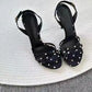 2025 new Polka dot black and white with a group of high heels with sandals women's high heels go out light sexy women's shoes