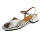FEDONAS Summer Mixed Colors Women Sandals Ankle Strap Elegant Shoes Woman Genuine Leather Thick Heels Fashion Party Office Lady