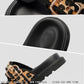 High Quality Leopard Metal Buckle Design Women Slippers Sexy Comfort Non Slip Slide Sandals Summer Size 43 Platform Flip Flops