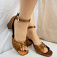 2025 Women's Summer Open toed Fashion Coarse Heel Sandals Italian Design GJ Luxury Brand Outdoor High Heel Non slip Sandals