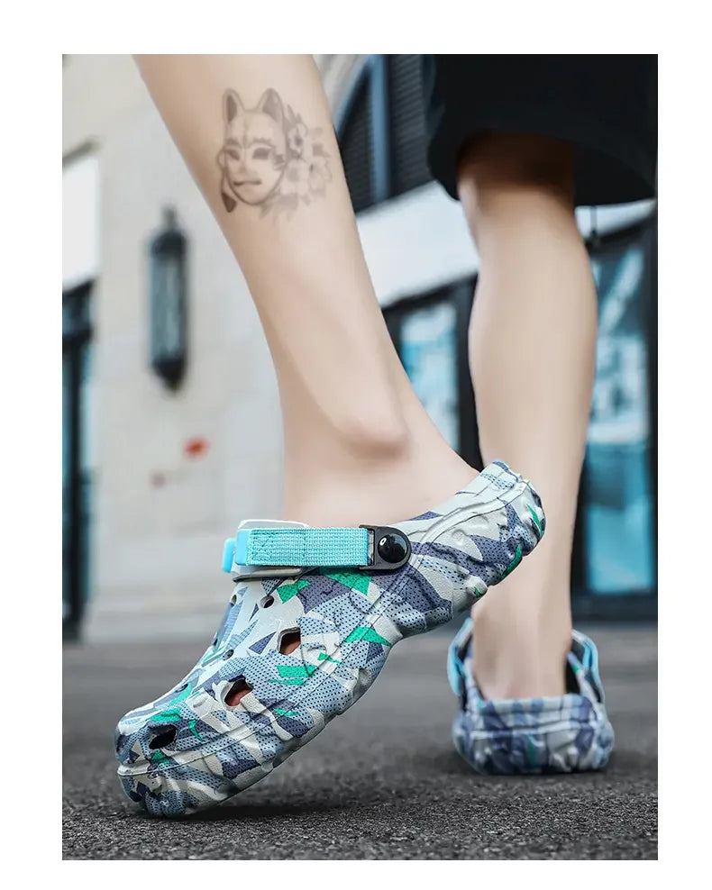 New Men's Clogs Slippers Sandal | Men Garden Shoes | Flat Camouflage Sandals | Male Sneakers Outdoor Flip Flops | Home Clogs