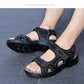 Summer Men's Leather Sandals Outdoor Resort Beach Shoes Soft Rubber Lightweight Hiking Shoes Anti-slip Wear-resistant Flip Flops